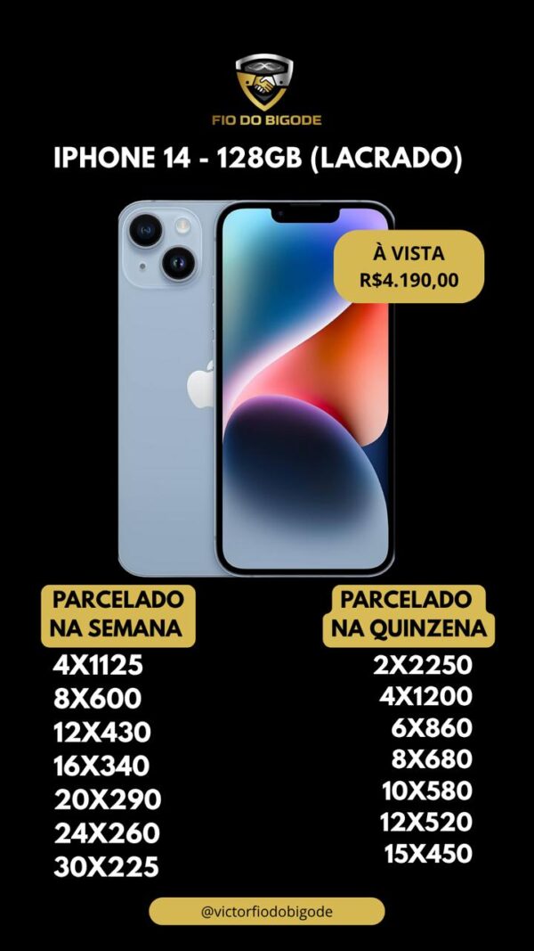 iPhone 14 128GB – Lacrado | Fio do Bigode